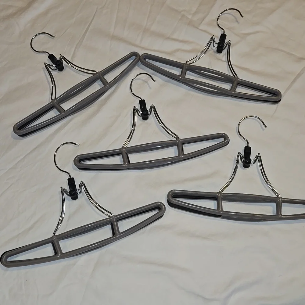 Gray and White Pant/skirt Hangers Set Of 9